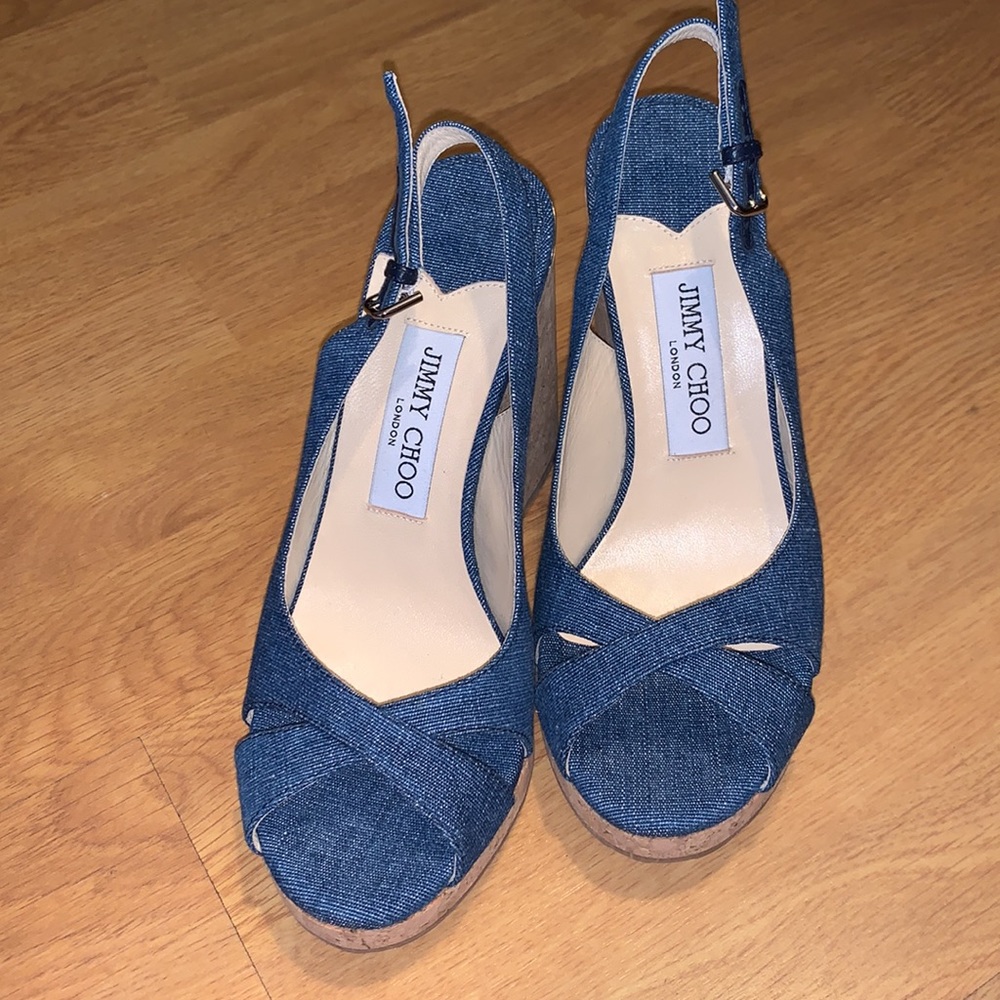NWOB Jimmy Choo Amely Slingback Wedge Sandal, 7 - Picture 7 of 14
